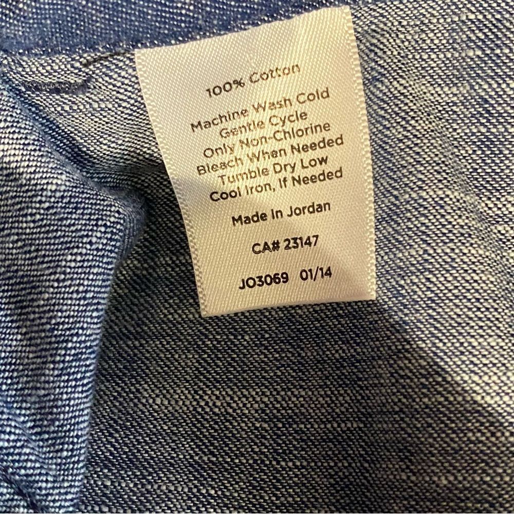 Talbots Petites Signature Rolled Cuff Blue Chambray Denim Ankle Pants Size 4P - Picture 9 of 16